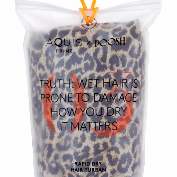 ISO AQUIS x POOSH LEOPARD PRINT HAIR TURBAN - Picture 2 of 2